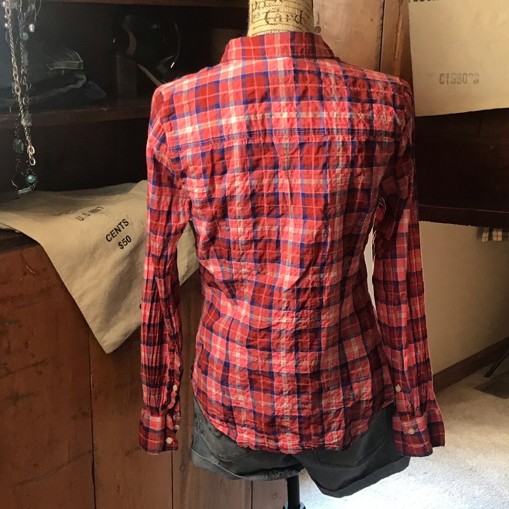 J. Crew plaid multicolored button down shirt - Picture 4 of 6